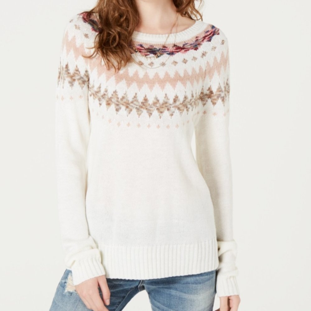 American Rag Juniors' Printed Sweater White S